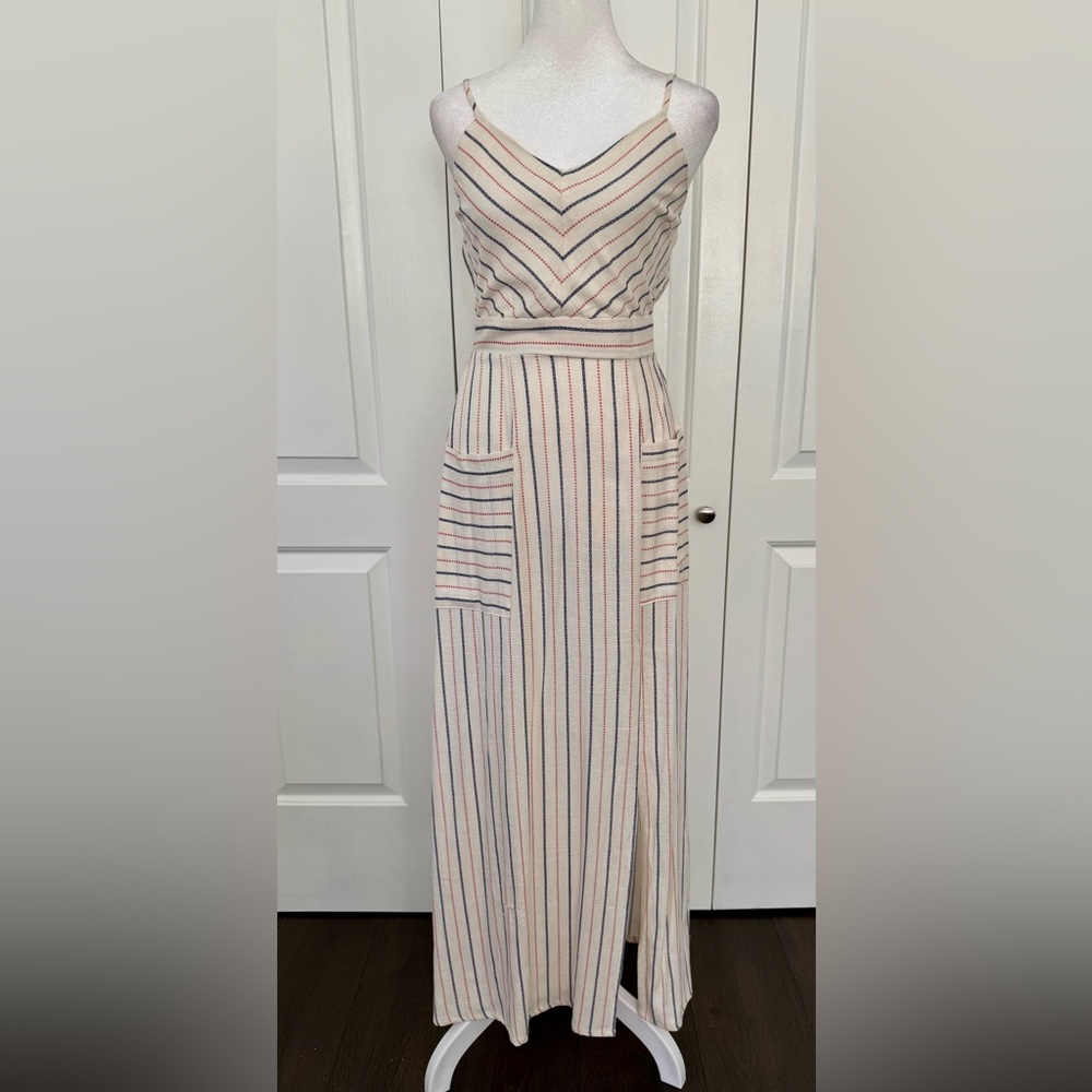 Linen blend maxi dress